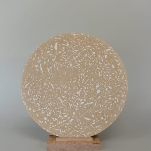 Round Terrazzo 16" - Dessert Sand | Coaster in Tableware by Tropico Studio