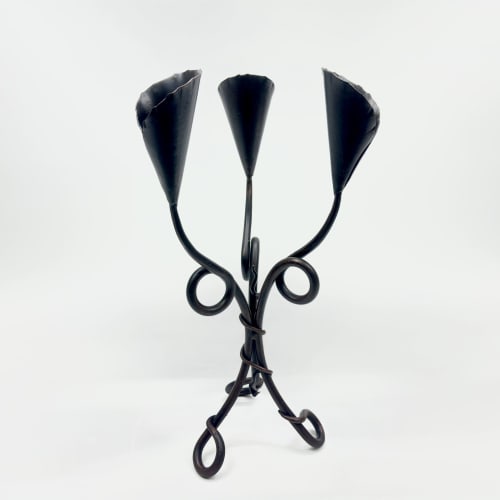 Hand Forged Iron Candelabra 20.5″ (52cm) | Decorative Objects by Edecra