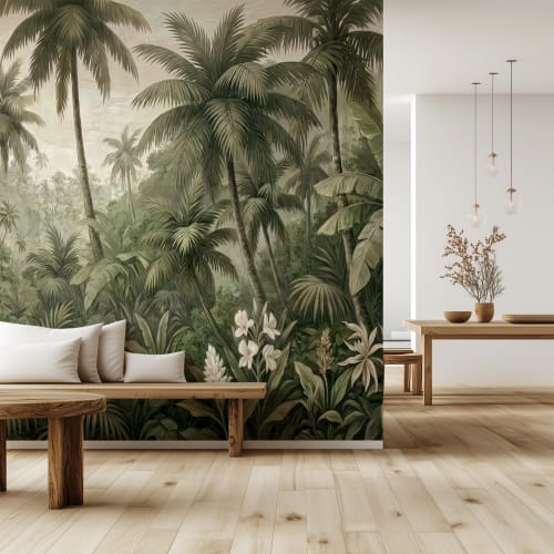 Tropical Forest -  Coastal & Nature Luxury Wallpaper Mural | Wall Treatments by ELLE WALLS