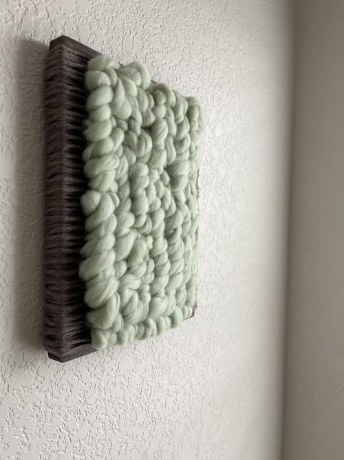 Woven Tile- Fluff Series no. 7 | Wall Sculpture in Wall Hangings by Mpwovenn Fiber Art by Mindy Pantuso