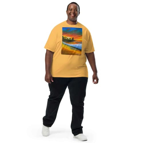 Unisex T-Shirt - Day Blazed - Tropical Sunset Palm Tree Art | Work by Eman's Gallery