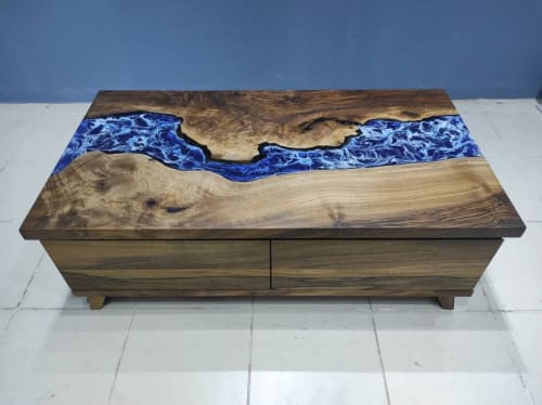 Drawer Epoxy Resin Coffee Table, Luxury Sitting Groups | Dining Table in Tables by LuxuryEpoxyFurniture