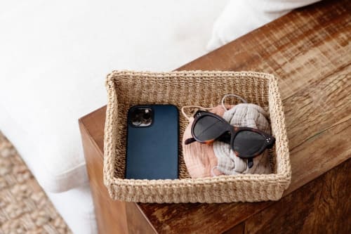 Woven Catchall Storage Tray | All Natural | Decorative Tray in Decorative Objects by NEEPA HUT
