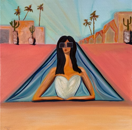 A Spa Day - 18"x18" | Oil And Acrylic Painting in Paintings by Amy Straley