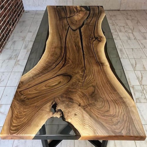 Smoke Epoxy Custom Resin Table | Dining Table in Tables by Ironscustomwood