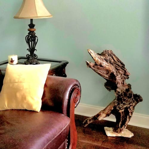 Driftwood Sculpture "Arabesque" with Marble Base | Sculptures by Sculptured By Nature  By John Walker