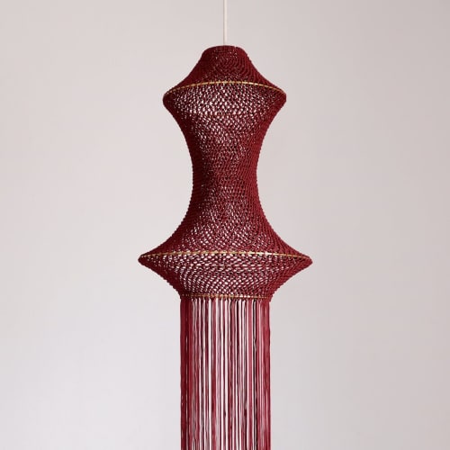 Ilham Macrame Lamp - Plum | Pendants by Hamimi