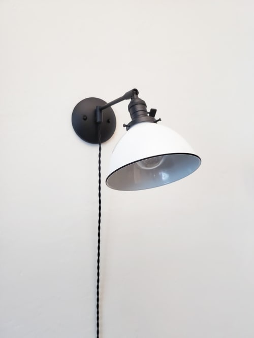Swing Arm Bedside Reading Wall Light - Industrial Black | Sconces by Retro Steam Works