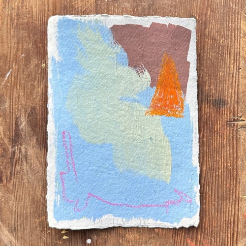 Abstract on handmade paper | Oil And Acrylic Painting in Paintings by Lizzie DiSilvestro