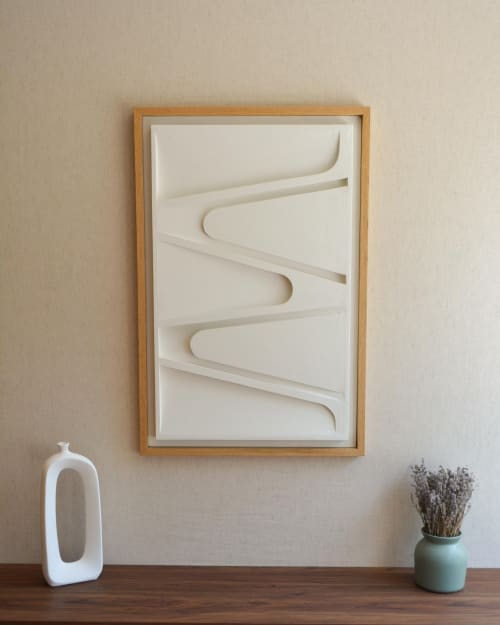 No. 113 Japandi Plaster Wall Relief - Scandinavian Neutral Decor | Decorative Objects by Joseph Aurelius