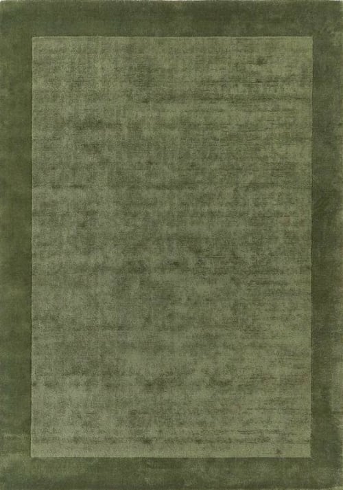 Minimalist Olive Green Rug, Solid Color Hand-Tufted Area Carpet, Neutral Boho Living Room Decor | Area Rug in Rugs by Krafcreation