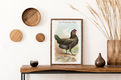 Vintage White Hen Rooster Art, Vintage Chicken Art, Vintage | Paintings by Capricorn Press