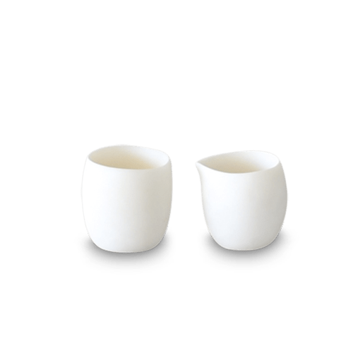 Sculpt Small Creamer & Sugar Set | Serving Bowl in Serveware by Tina Frey