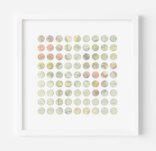 Eighty One Continuous World Map Dots Collage | Paintings by Amelia Coward