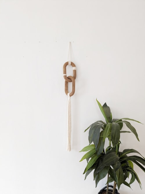Long Wood and Rope Wall Sculpture, Organic Modern Wall Art | Wall Hangings by Damaris Kovach