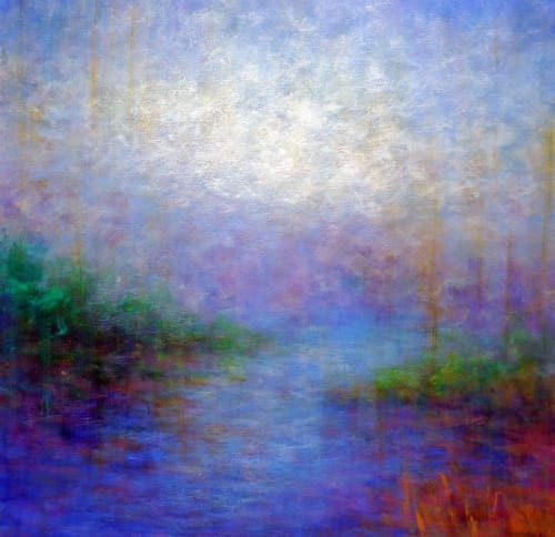 Fog Along The Estuary | Oil And Acrylic Painting in Paintings by Victoria Veedell