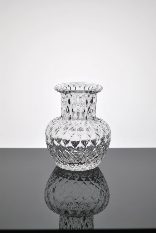Small Optic Clear Vase | Vases & Vessels by Tucker Glass and Design`