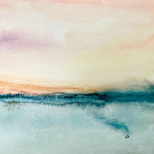 Fly Like An Eagle – Original Abstract Watercolor Painting | Song-Inspired Art | Minimalist Landscape | Optional Frame | Paintings by Susi Schuele Art