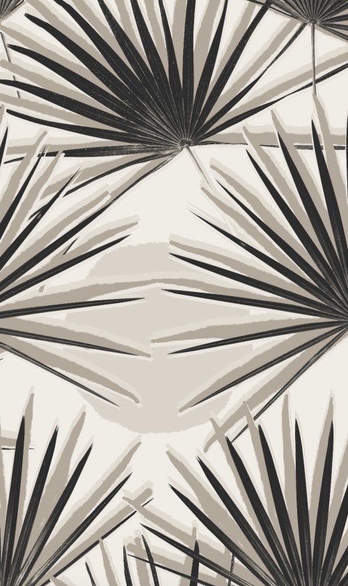 Palm Deco Neutral Removable Fabric Wallpaper - Peel & Stick | Wallpaper by Samantha Santana Wallpaper & Home
