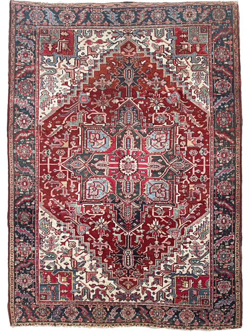 RARE-SIZED Antique Heriz Rug | Area Rug in Rugs by The Loom House