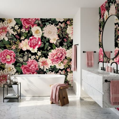 Butterfly Garden  —  Bold Florals Luxury Wallpaper | Wall Treatments by Elle H