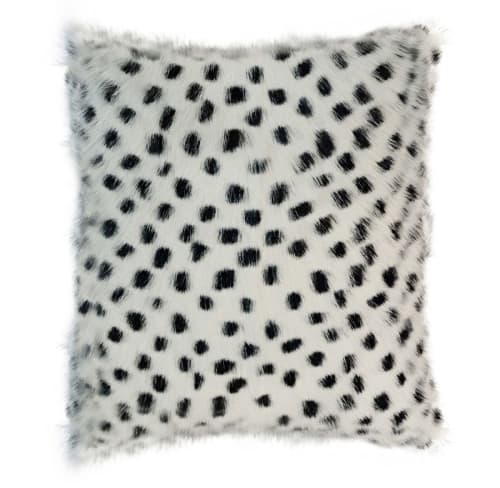 Black Spotted Goatskin Fur Pillow | Pillows by Kevin Francis Design
