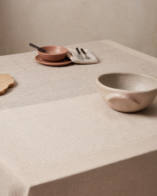 Stacks Tablecloth - Stone | Linens & Bedding by MINNA
