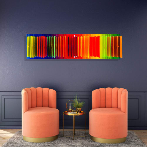 Transparent Rainbow 3D Wall Sculpture Parametric Art | Wall Hangings by uniQstiQ