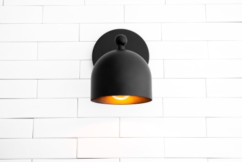 Black Dome Wall Sconce - Model No. 4471 by Peared Creation