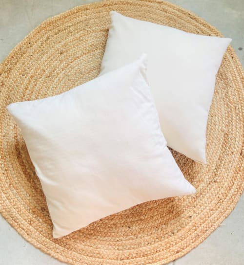 Natural White Cotton Canvas Throw Pillow | OFF WHITE | Cushion in Pillows by Limbo Imports Hammocks
