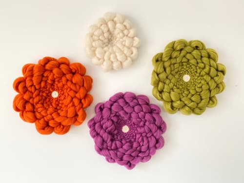 A set of three round woven boho wall art | Tapestry in Wall Hangings by Awesome Knots