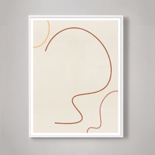 Minimalist Abstract Line Art Print in warm earth tones | Prints by Capricorn Press