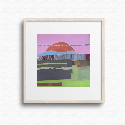 6x6 Original Collage Art | Fields by Shilo Ratner | Work by Shilo Ratner