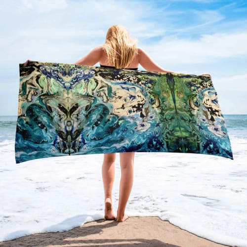 Beach Towel - Tectonic - Fluid Abstract Geologic Art | Work by Eman's Gallery