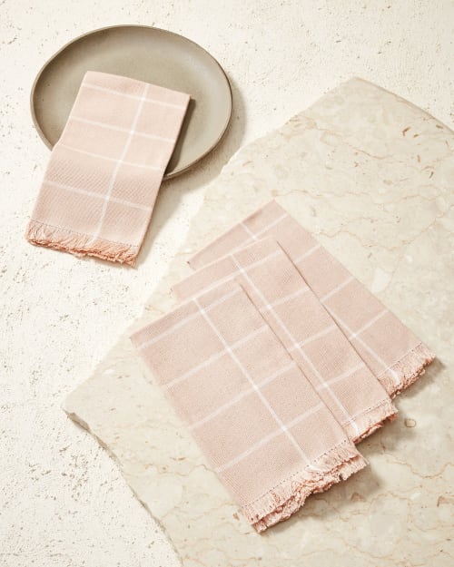 Grid Napkin - Peach