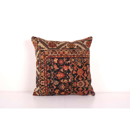 Large Rustic Square Size Caucasian Rug Pillow, Hand Knotted | Pillows by Vintage Pillows Store