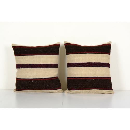 Set of Two Floor Natural Kilim Pillow | Pillows by Vintage Pillows Store