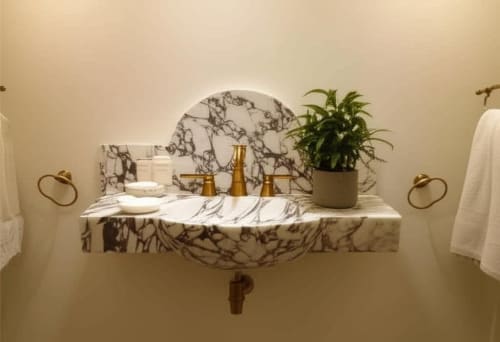 Modern -Minimalist Design Calacatta Viola Marble Sink :A Unique Work of Art for Your Bathroom | Water Fixtures by AYMARBLEDESIGN LLC