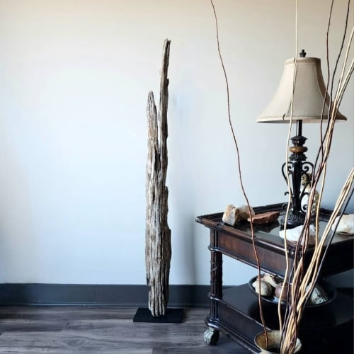 Rustic Driftwood Art Sculpture "Split Greys' | Sculptures by Sculptured By Nature  By John Walker