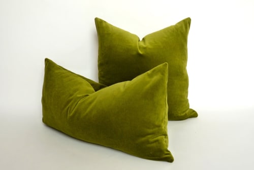 16 x 16 inches // olive green velvet pillow case | Pillows by velvet + linen