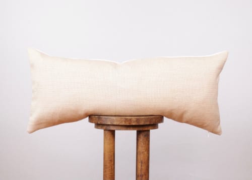 "Berries & Cream" Woven Lumbar Pillow 14x32 | Pillows by Vantage Design