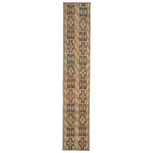 Vintage Boho Turkish Ethnic Design Narrow Hallway Runner Rug | Rugs by Vintage Pillows Store