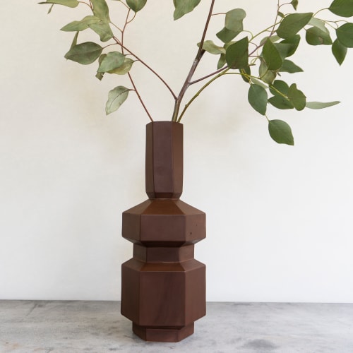 Vase Hexad 26 - Dark Brown | Vases & Vessels by Tropico Studio