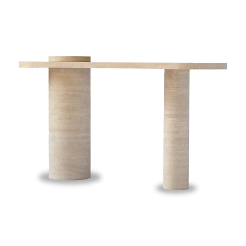 Colonna Travertine Console Table 16" x 55" | Tables by Holzsch