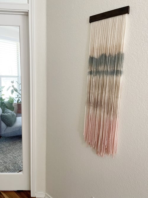 Abstract Dip Dye Wall Hanging- Down by the Lakes #3 | Wall Hangings by Mpwovenn Fiber Art by Mindy Pantuso