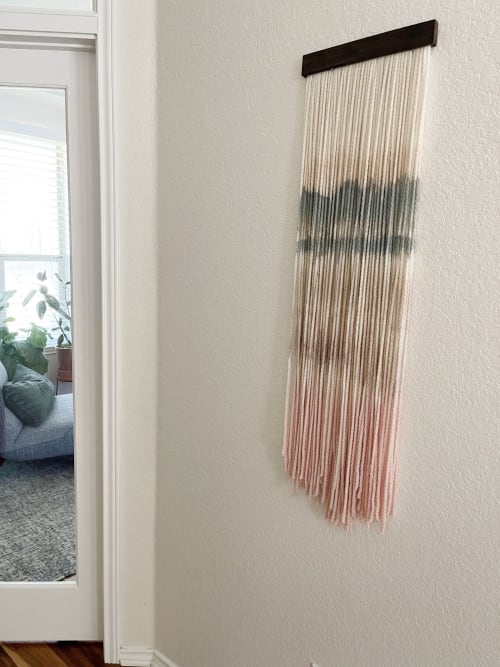 Abstract Dip Dyed Wall Hanging-Down by the Lakes #3 | Wall Sculpture in Wall Hangings by Mpwovenn Fiber Art by Mindy Pantuso