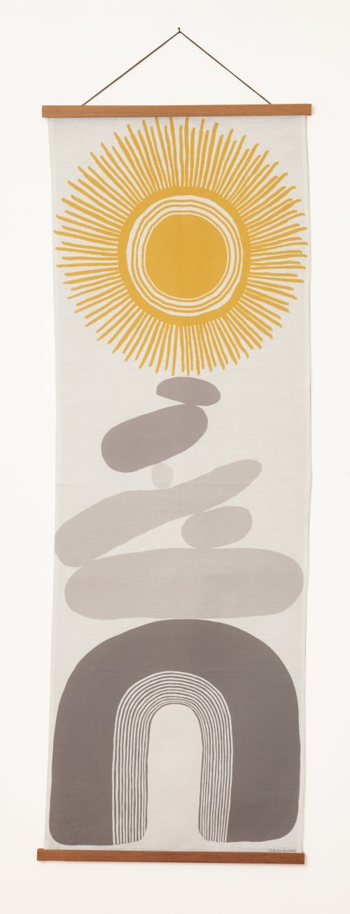 Ebb & Flow Linen Art - Sun | Paintings by Claudia Pearson