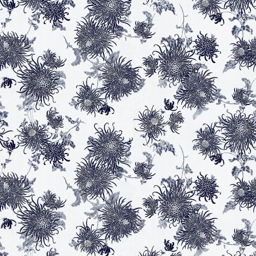 Chrysanthemum - White | Wall Treatments by Wallcovetings by Brenda Houston