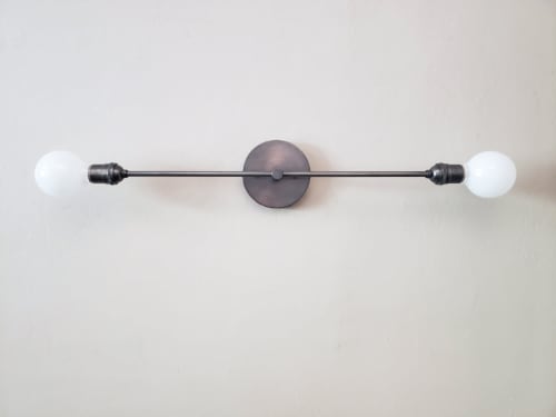 Bathroom Vanity Sconce - Matte Black Light - Mid Century | Sconces by Retro Steam Works