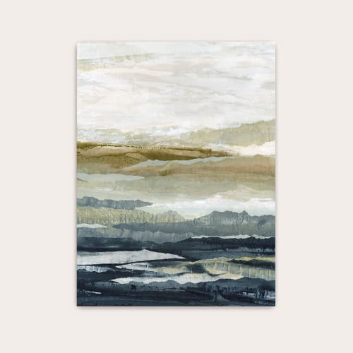 Moving Horizons Art Print - Layered Abstract Landscape | Prints in Paintings by Lara Eckerman Art